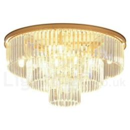 Postmodern Luxury Round K9 Crystal Flush Mount Ceiling Light Exhibition Hall