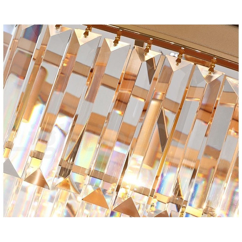 Postmodern Luxury Round K9 Crystal Flush Mount Ceiling Light Exhibition Hall