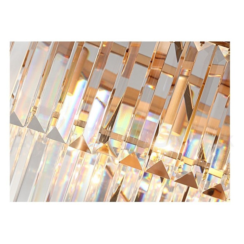 Postmodern Luxury Round K9 Crystal Flush Mount Ceiling Light Exhibition Hall