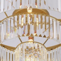 Postmodern Luxury Round K9 Crystal Flush Mount Ceiling Light Exhibition Hall