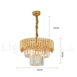 Postmodern Gold Luxury Round K9 Crystal Pendant Chandelier Lights Exhibition Hall