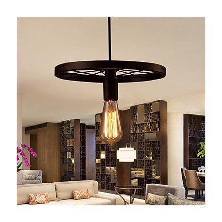 Industrial 1 light Vintage In Iron Shade Pendant Light