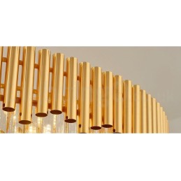 Postmodern Gold Luxury Round K9 Crystal Pendant Chandelier Lights Exhibition Hall