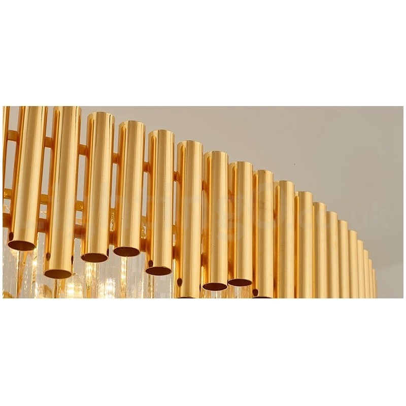 Postmodern Gold Luxury Round K9 Crystal Pendant Chandelier Lights Exhibition Hall