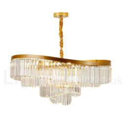 Gold Postmodern Luxury Round K9 Crystal Pendant Chandelier Exhibition Hall