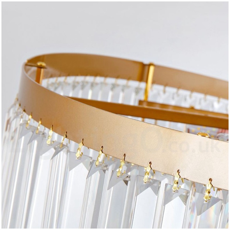 Gold Postmodern Luxury Round K9 Crystal Pendant Chandelier Exhibition Hall