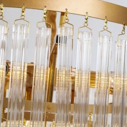 Gold Postmodern Luxury Round K9 Crystal Pendant Chandelier Exhibition Hall