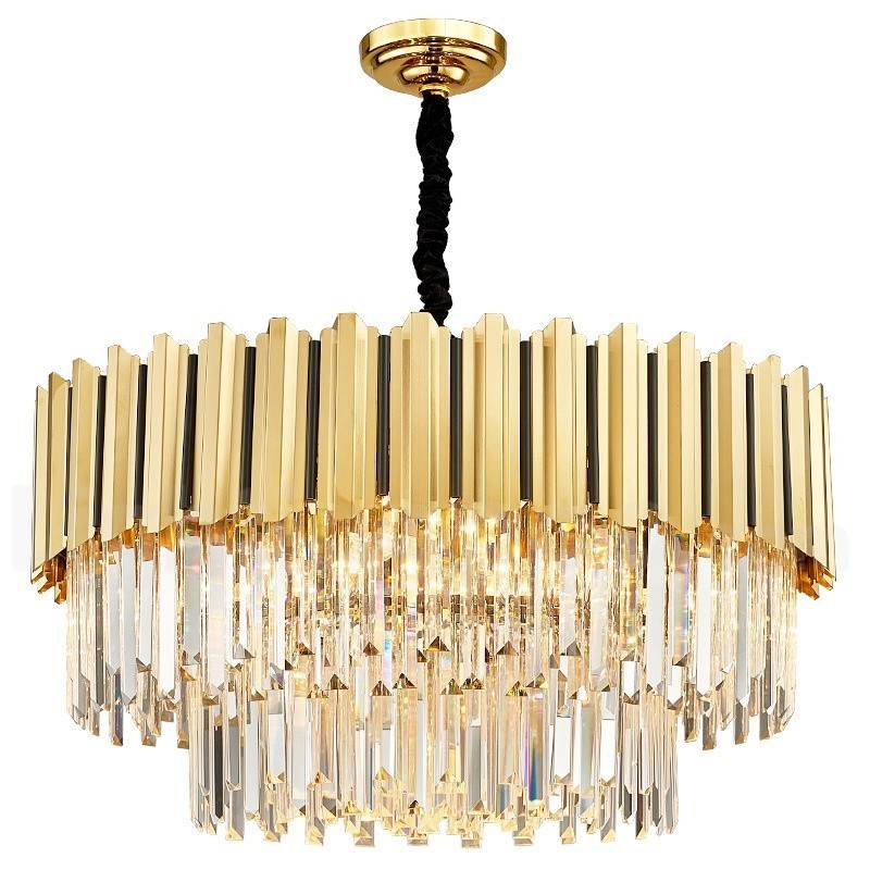 This Year Luxury Postmodern Gold Round K9 Crystal Pendant Chandelier Exhibition Hall