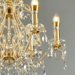 6 Light Gold Silver American Style Crystal Pendant Chandelier Light Store
