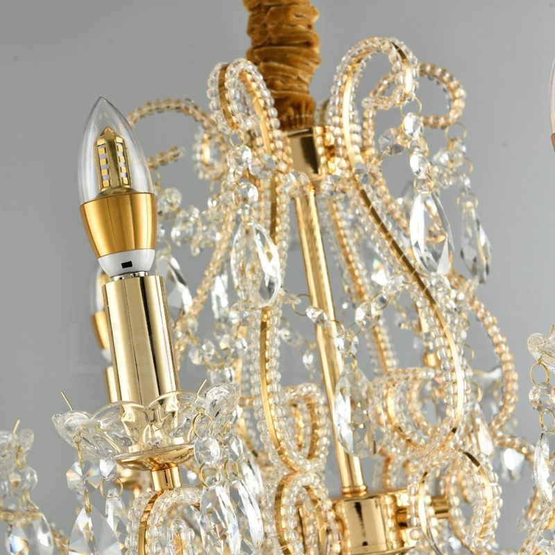 6 Light Gold Silver American Style Crystal Pendant Chandelier Light Store