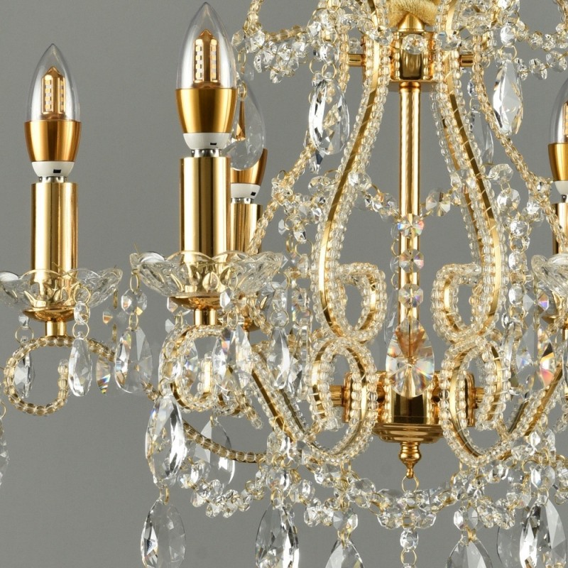 6 Light Gold Silver American Style Crystal Pendant Chandelier Light Store