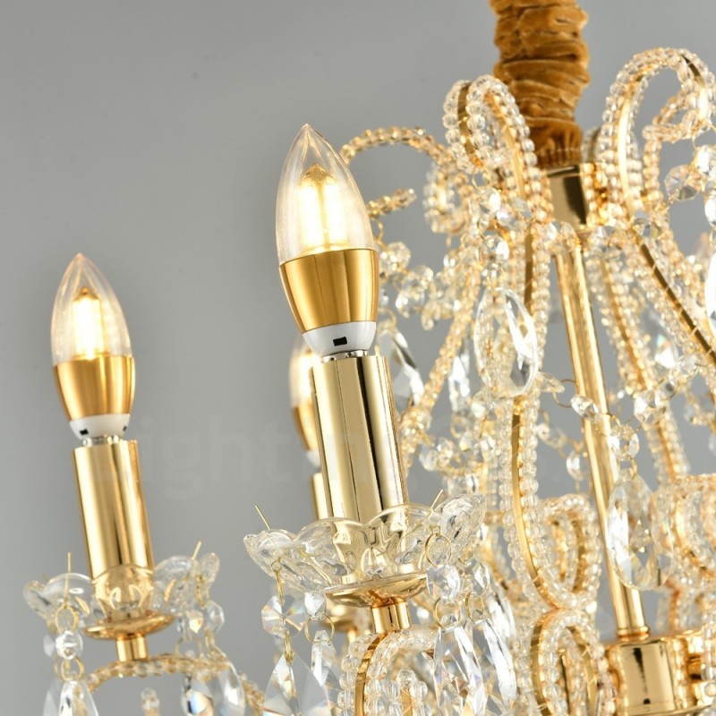 6 Light Gold Silver American Style Crystal Pendant Chandelier Light Store