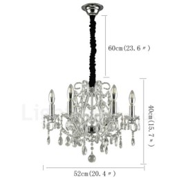 6 Light Gold Silver American Style Crystal Pendant Chandelier Light Store