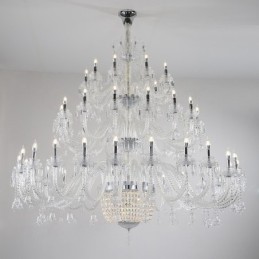50 Light Clear Elegant Luxurious Crystal Candle Chandelier Exhibition Hal
