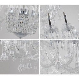 50 Light Clear Elegant Luxurious Crystal Candle Chandelier Exhibition Hal