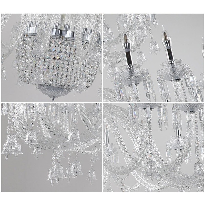 50 Light Clear Elegant Luxurious Crystal Candle Chandelier Exhibition Hal
