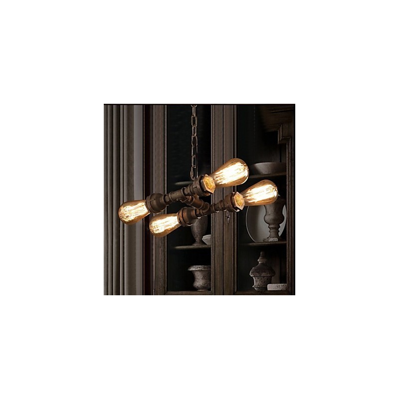4 Light American Industrial Water Pipe Retro style Wind