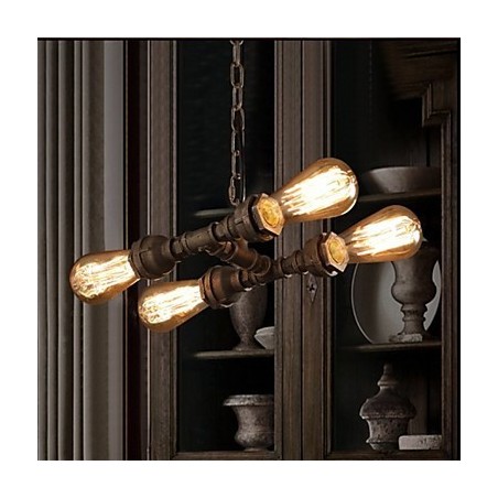 4 Light American Industrial Water Pipe Retro style Wind