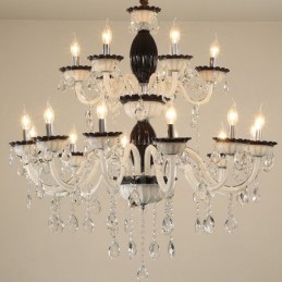 18 (12+6) Light Black Elegant Candle Chandelier with Crystal