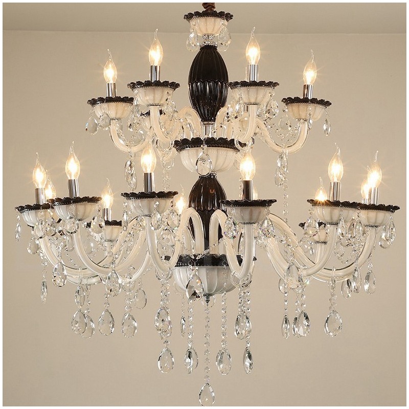 18 (12+6) Light Black Elegant Candle Chandelier with Crystal