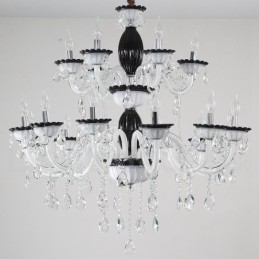 18 (12+6) Light Black Elegant Candle Chandelier with Crystal