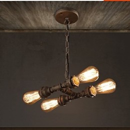 4 Light American Industrial Water Pipe Retro style Wind