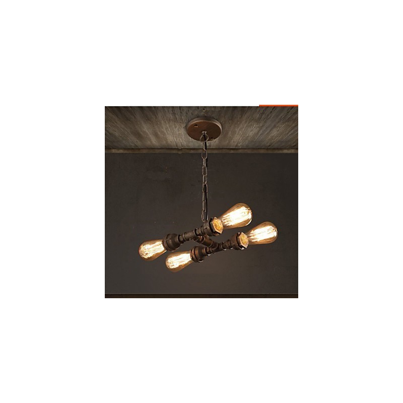 4 Light American Industrial Water Pipe Retro style Wind