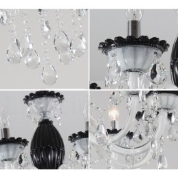 18 (12+6) Light Black Elegant Candle Chandelier with Crystal