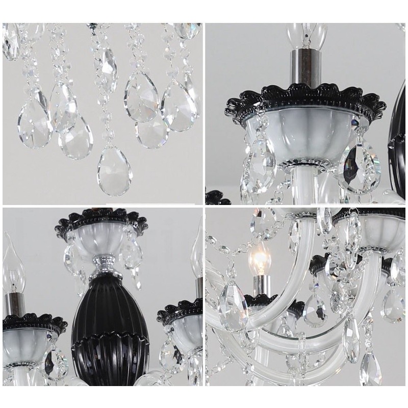 18 (12+6) Light Black Elegant Candle Chandelier with Crystal