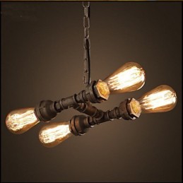 4 Light American Industrial Water Pipe Retro style Wind