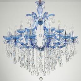 Multi Colours 18 (12+6) Light Luxurious Crystal Candle Chandelier with Clear Crystal