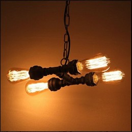 4 Light American Industrial Water Pipe Retro style Wind