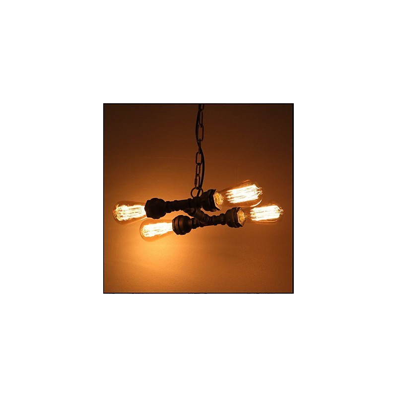 4 Light American Industrial Water Pipe Retro style Wind
