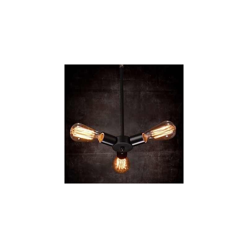 Pendant Light 3 Lights Country Style Wrought Iron