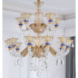 15 (10+5) Light Modern Contemporary Champagne Candle Chandelier with Crystal