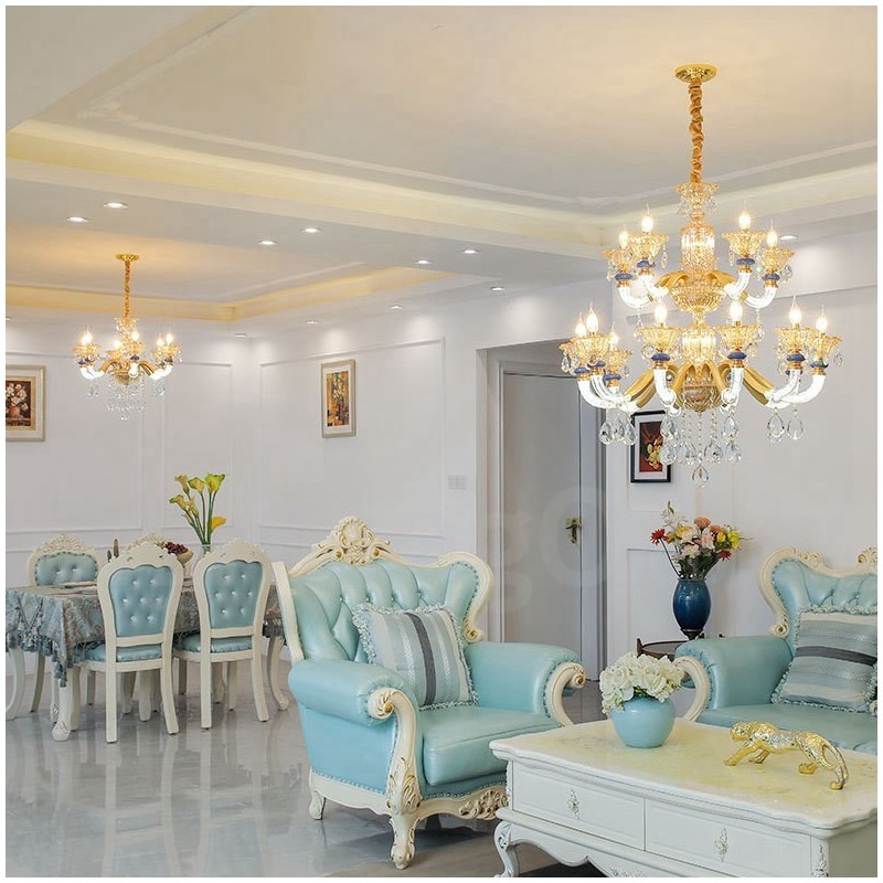 15 (10+5) Light Modern Contemporary Champagne Candle Chandelier with Crystal