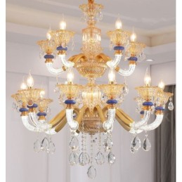 15 (10+5) Light Modern Contemporary Champagne Candle Chandelier with Crystal