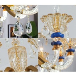 15 (10+5) Light Modern Contemporary Champagne Candle Chandelier with Crystal