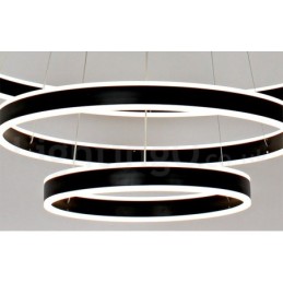 Dimmable Wi Fi Smart 3 Rings Two Strips Modern Contemporary Pendant Light with Acrylic Shade