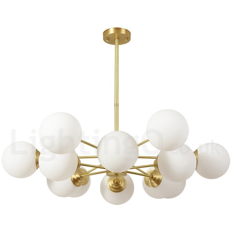 12 Light (6+6 Light) Two Tiers Pure Brass Northern Europe Bean Chandelier Modern Metal Molecules Pendant Light