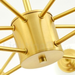 12 Light (8+4 Light) Two Tiers Pure Brass Northern Europe Bean Chandelier Modern Metal Molecules Pendant Light