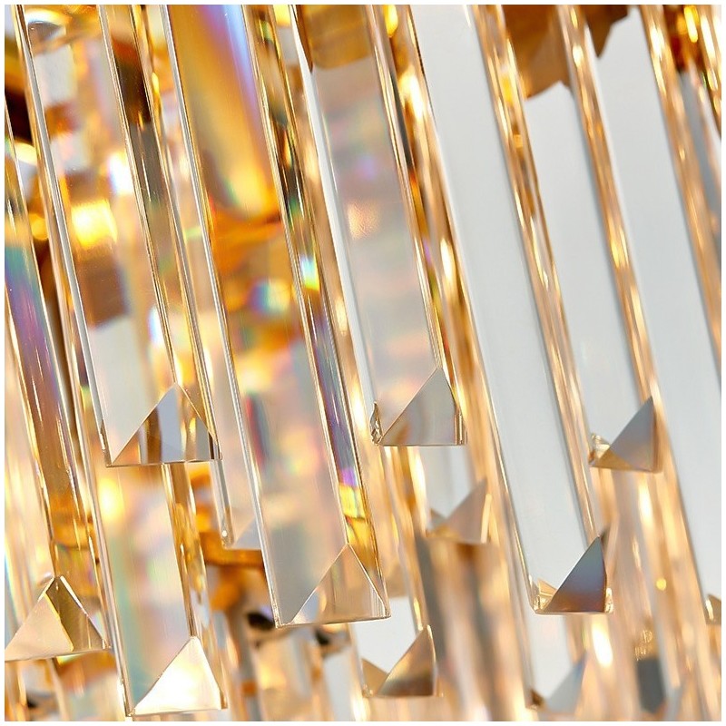 Luxury Postmodern Black and Gold Round K9 Crystal Pendant Chandelier Exhibition Hall