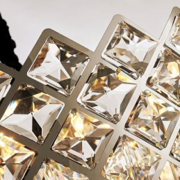 Two Tiers Luxury Postmodern Black and Gold Round K9 Crystal Pendant Chandelier