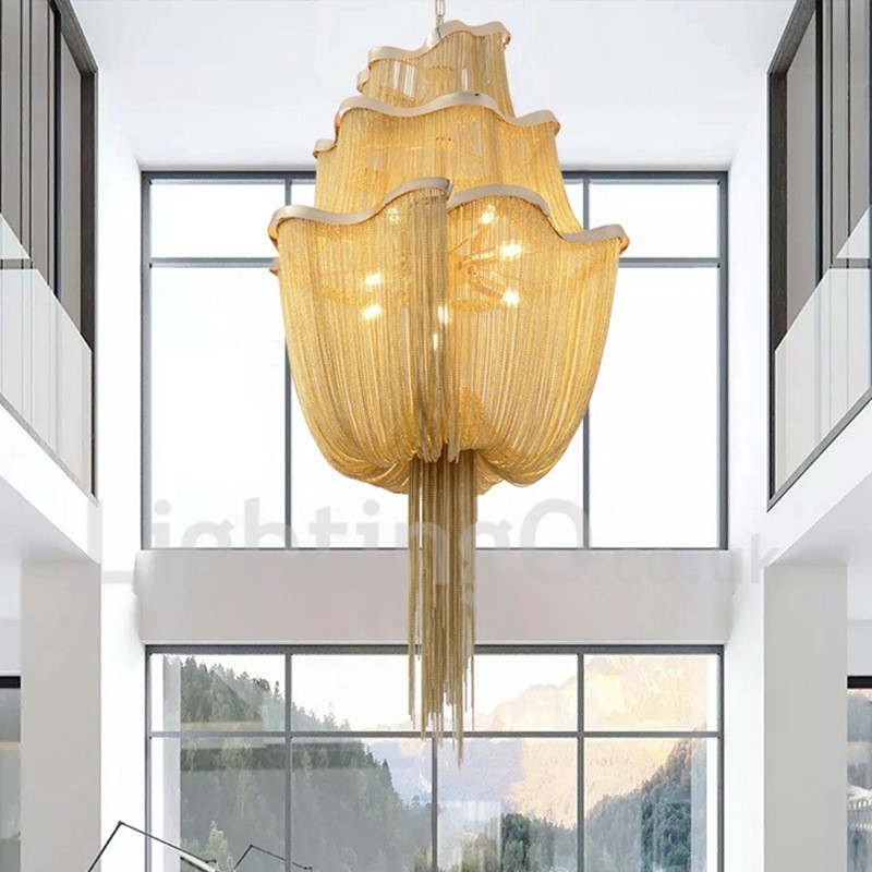 Tassels Chandelier Designer Pendant Light Silver Gold Colour