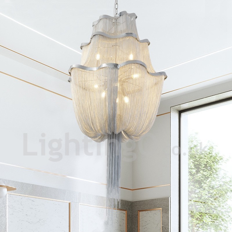 Tassels Chandelier Designer Pendant Light Silver Gold Colour