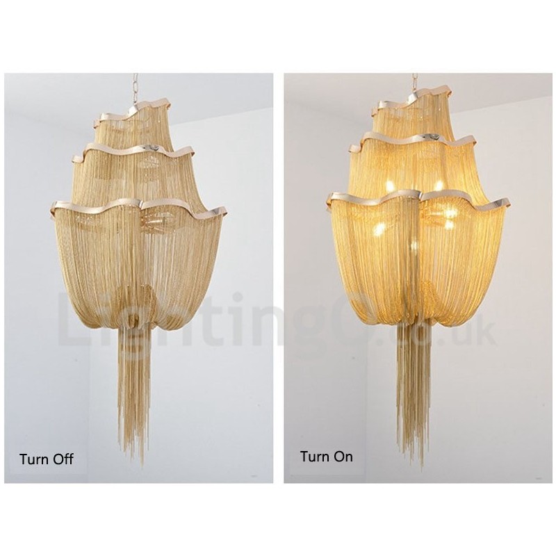 Tassels Chandelier Designer Pendant Light Silver Gold Colour