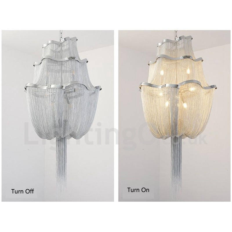 Tassels Chandelier Designer Pendant Light Silver Gold Colour