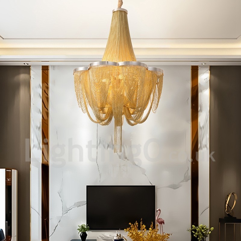 Tassels Chandelier Designer Pendant Light Silver Gold Colour