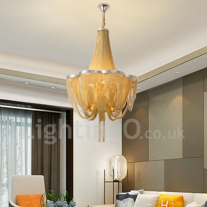 Tassels Chandelier Designer Pendant Light Silver Gold Colour