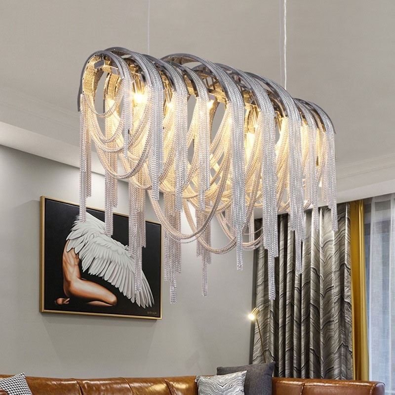 Tassels Chandelier Designer Pendant Light Silver Gold Colour